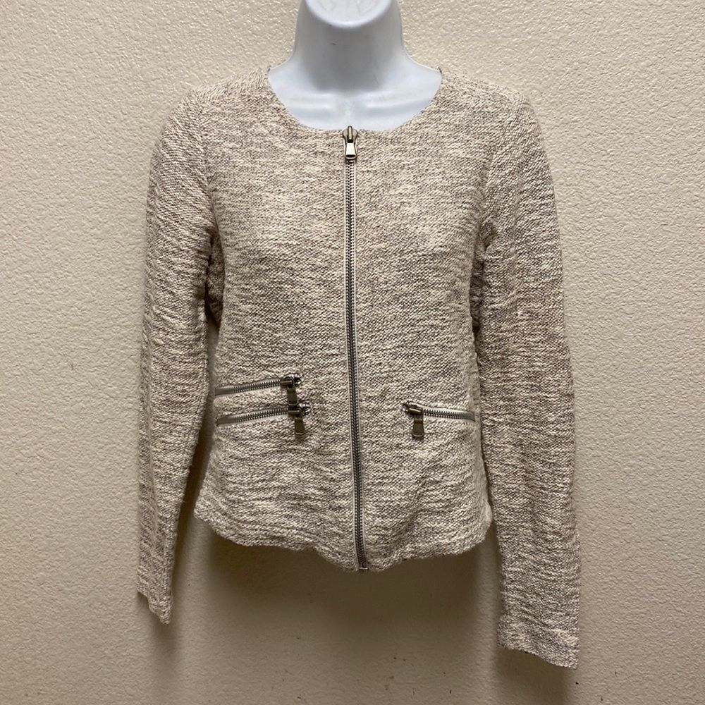 Lou & Grey Tweed Zip Jacket XS